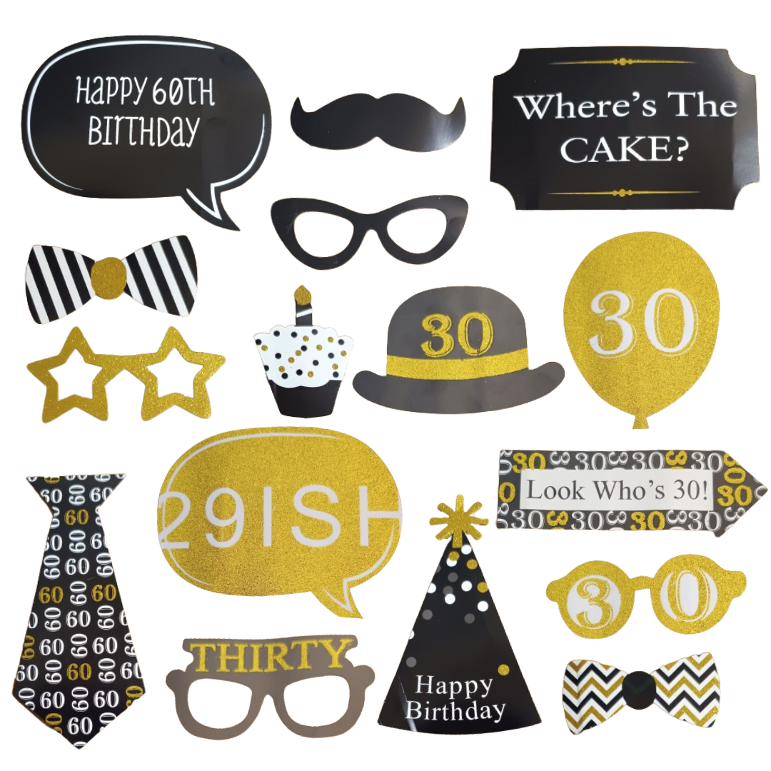 30th Birthday Photo Props - 20PC