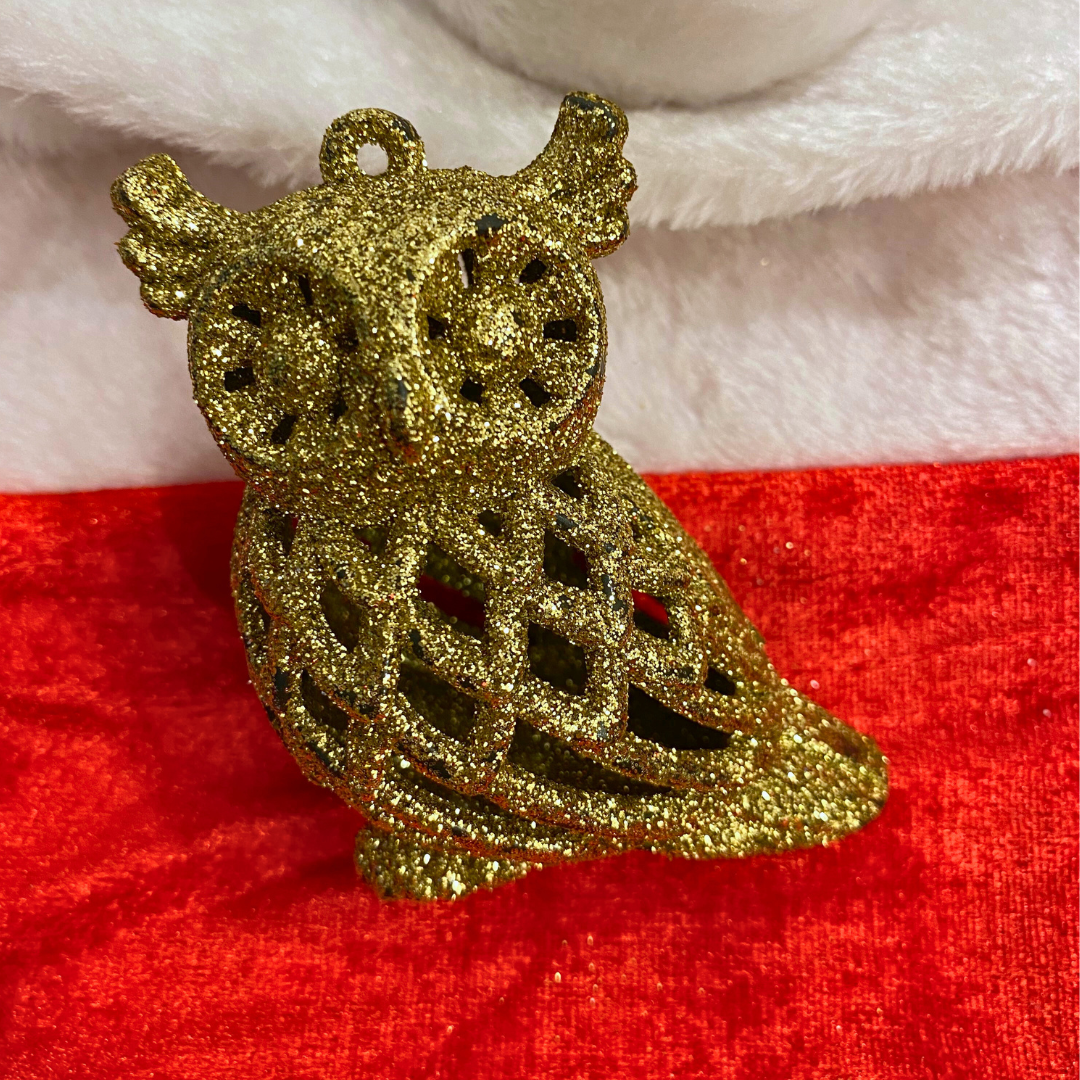 Lucky Charm Owl Tree Hanging Gold - 1 PC - Size - 8CM