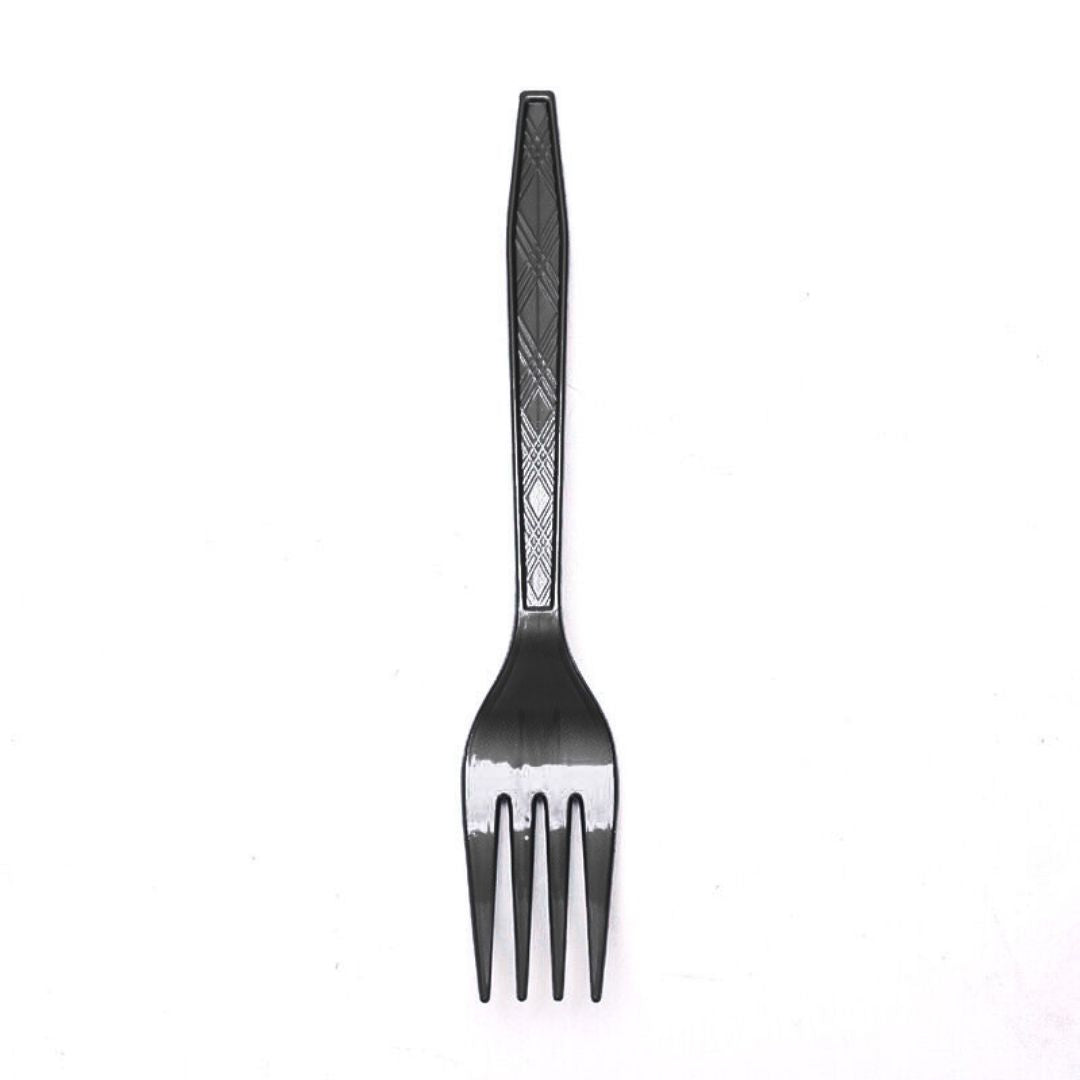 Black Disposable Forks for Birthday Parties / Picnic / Travel - 20PC