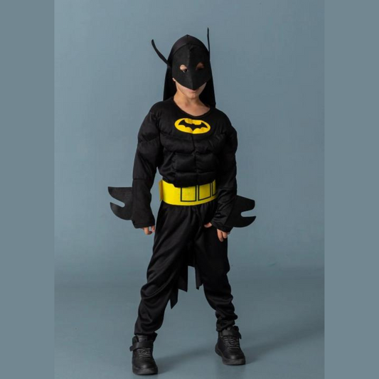 Muscular Batman Costume Cape with Belt