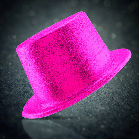 Glitter Top Hat Lrg. Pink