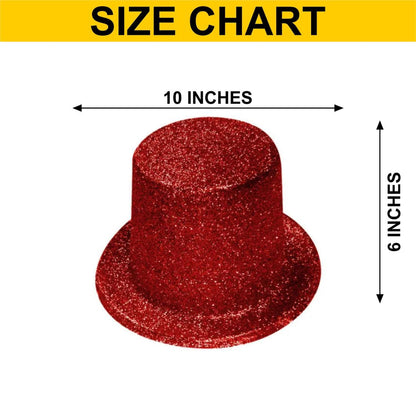 Glitter Top Hat Lrg. Red