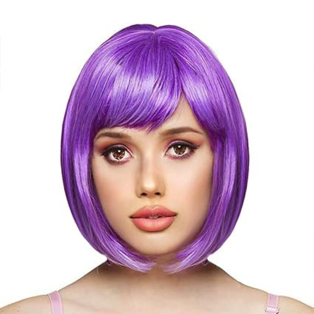 Colored Blunt Cut Wig Purple