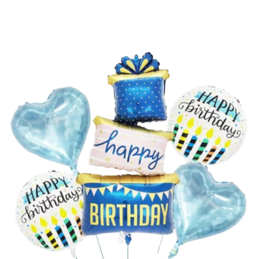 Happy Birthday 3 Layer Cake Blue Set - 5PC