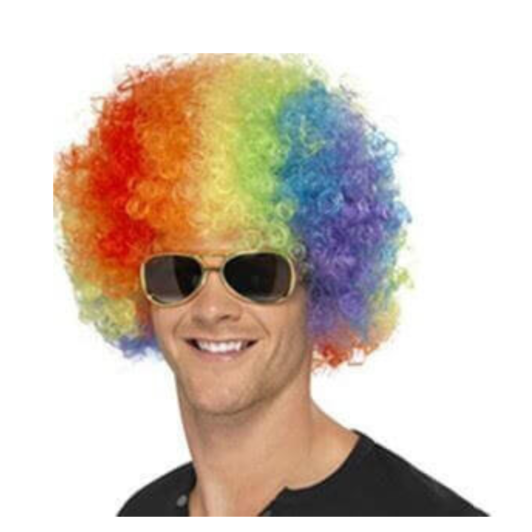 Multi Color Afro Wigs -  Premium Curly Afro wigs Clown Joker Malinga Unisex Funky Hair Wig