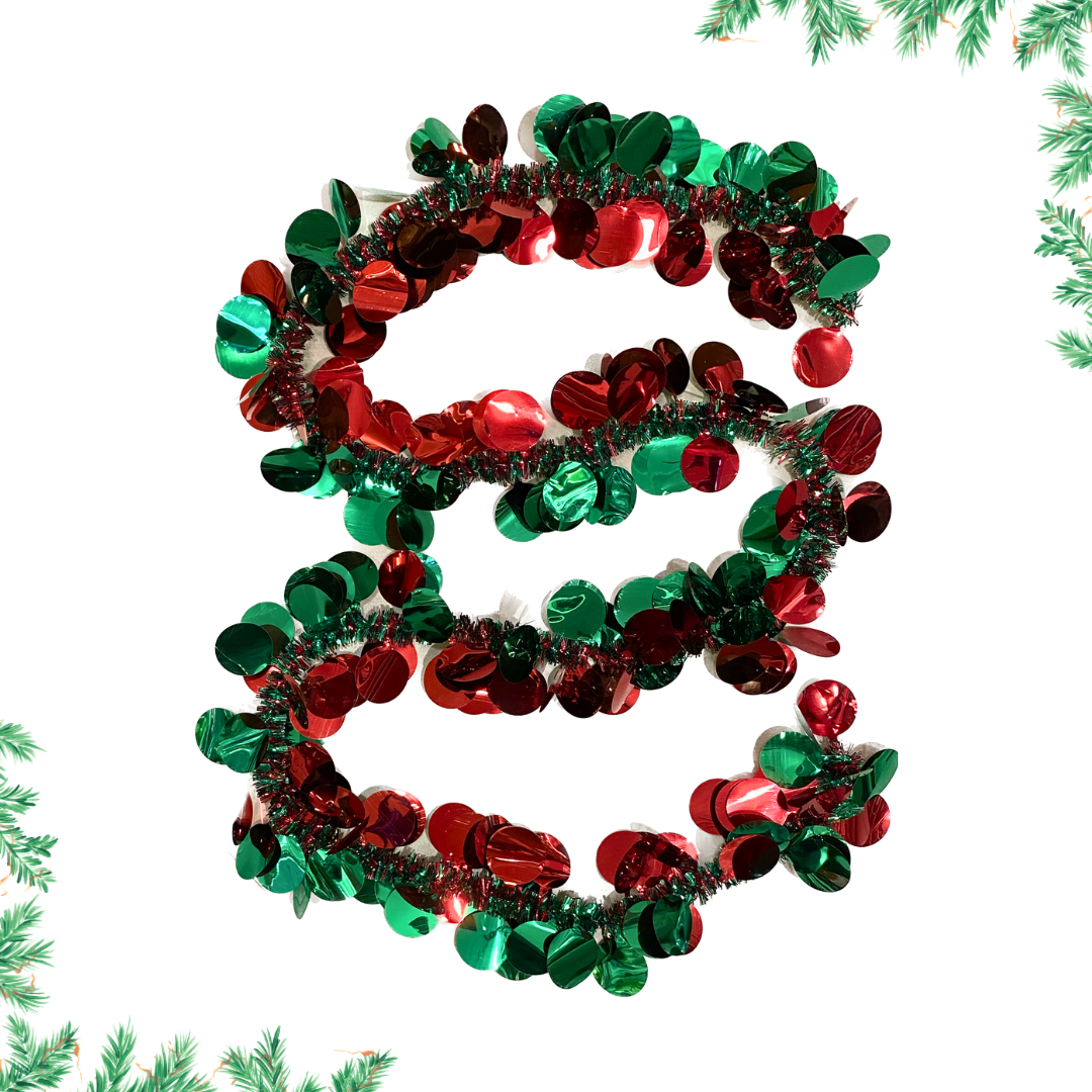 Red & Green Round Hanging Tree Wraps or Garlands -1PC