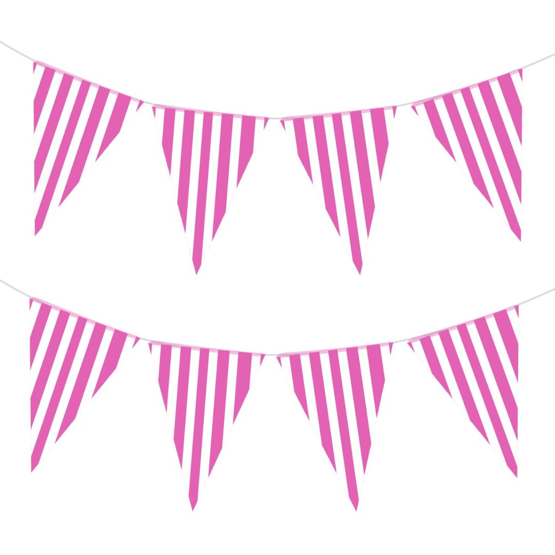 Striped Flag Buntings Pink for Carnival