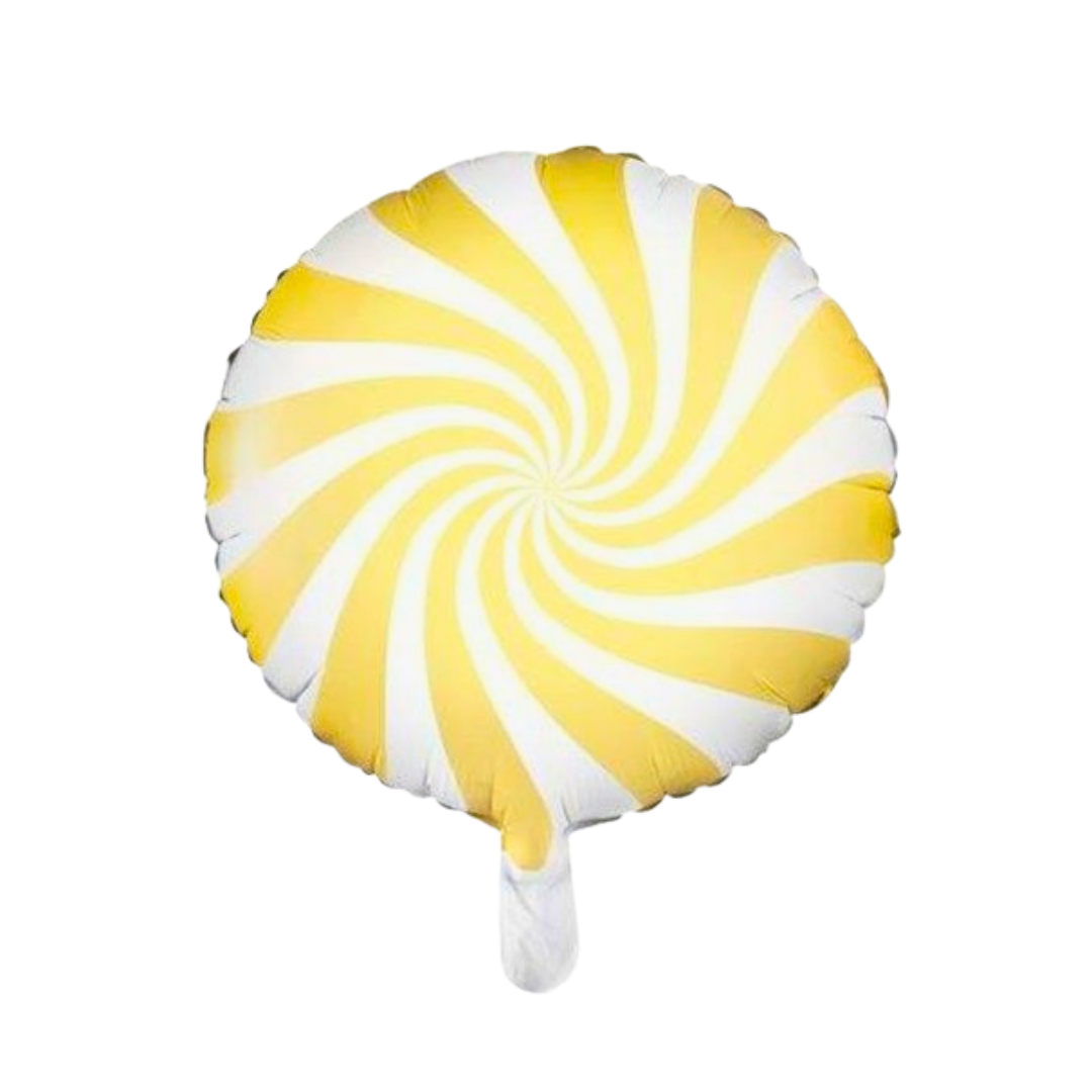 Yellow Round Lollipop Candy Theme Balloon 18"