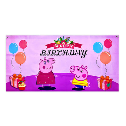 Peppa Pig Birthday Banner - 4FT X 2 FT