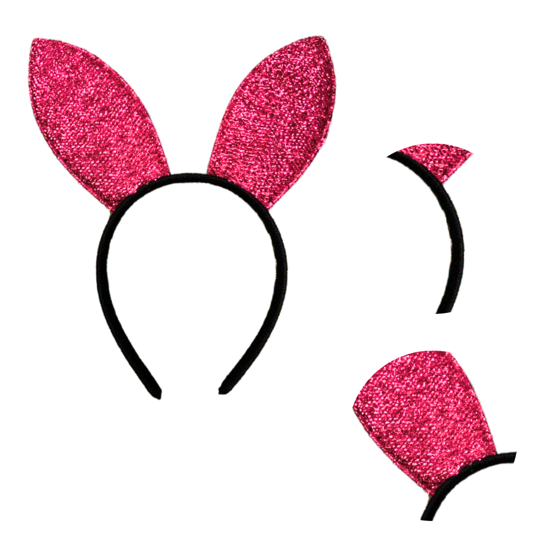 Play Boy Bunny Ears Shimmery Light Pink Headband - 1PC