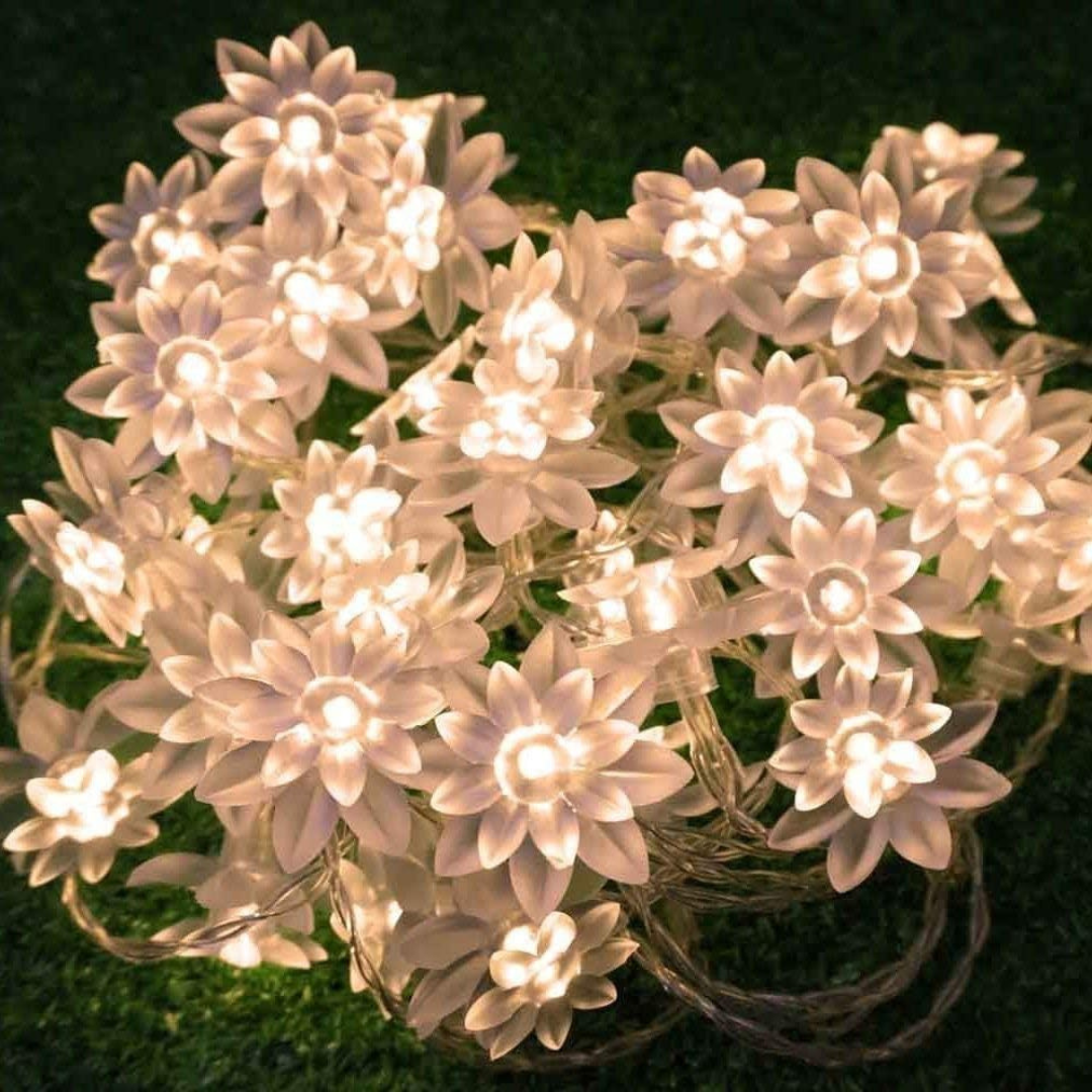 Lotus Flower LED String Lights-4 mtrs,14 LED Warm White Fairy Lights