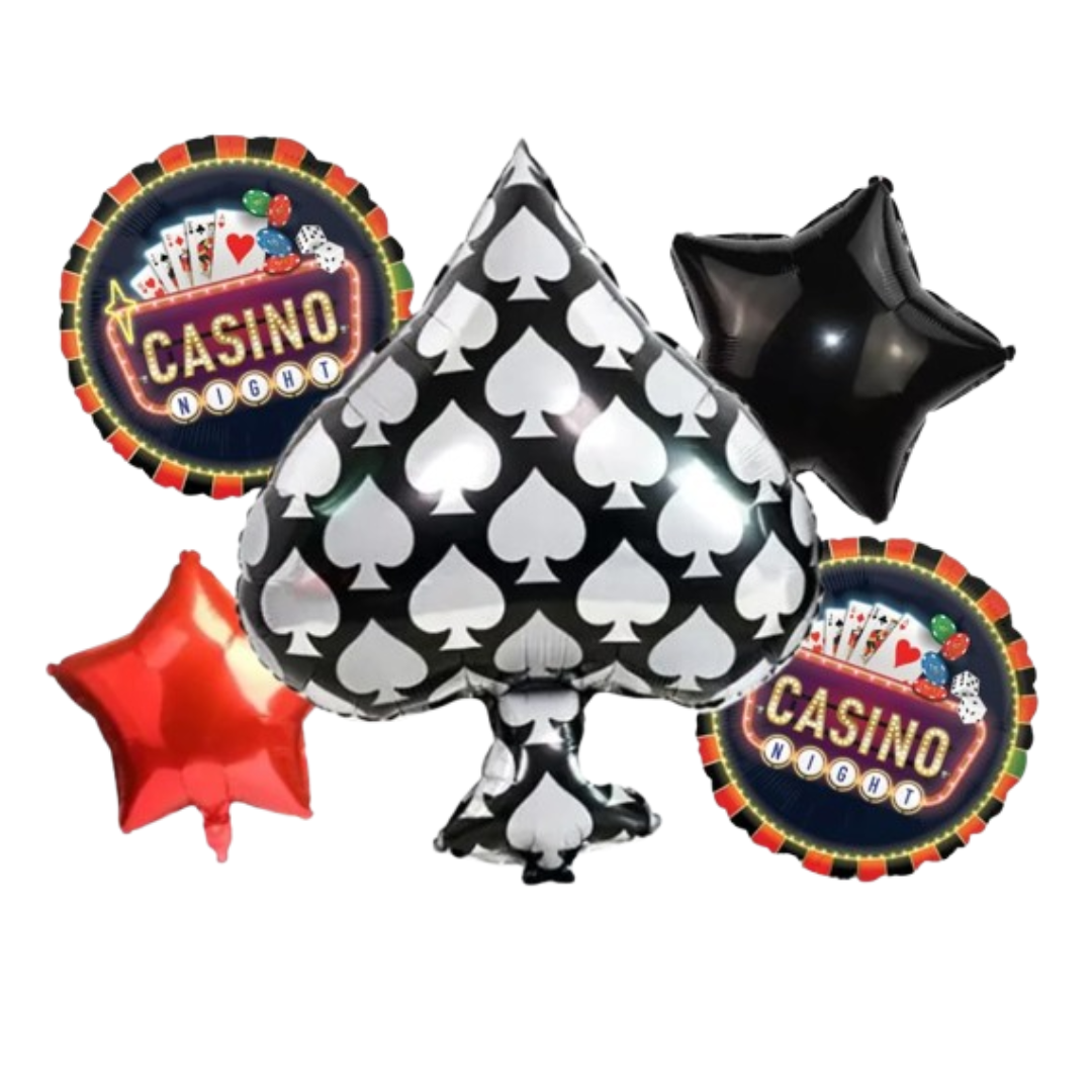 Black Spade Card Party Balloon -5Pc