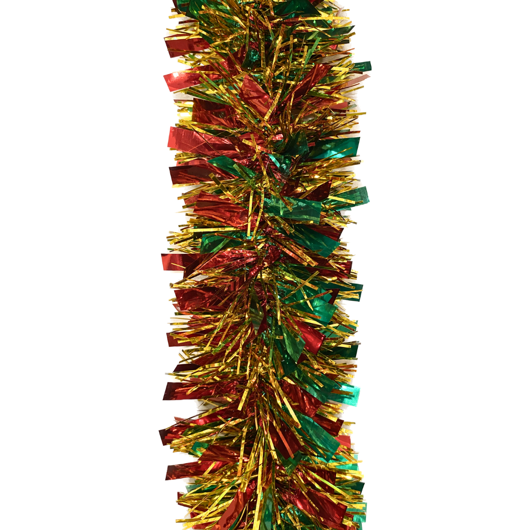 Golden Green Red Garland used as Tree Wraps or Glass Decoration or Ceiling Hanging Decoration - 6FT - 1 PC