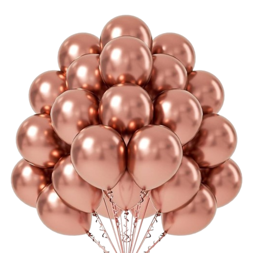 9" Chrome Rose Gold Balloons - 20PC