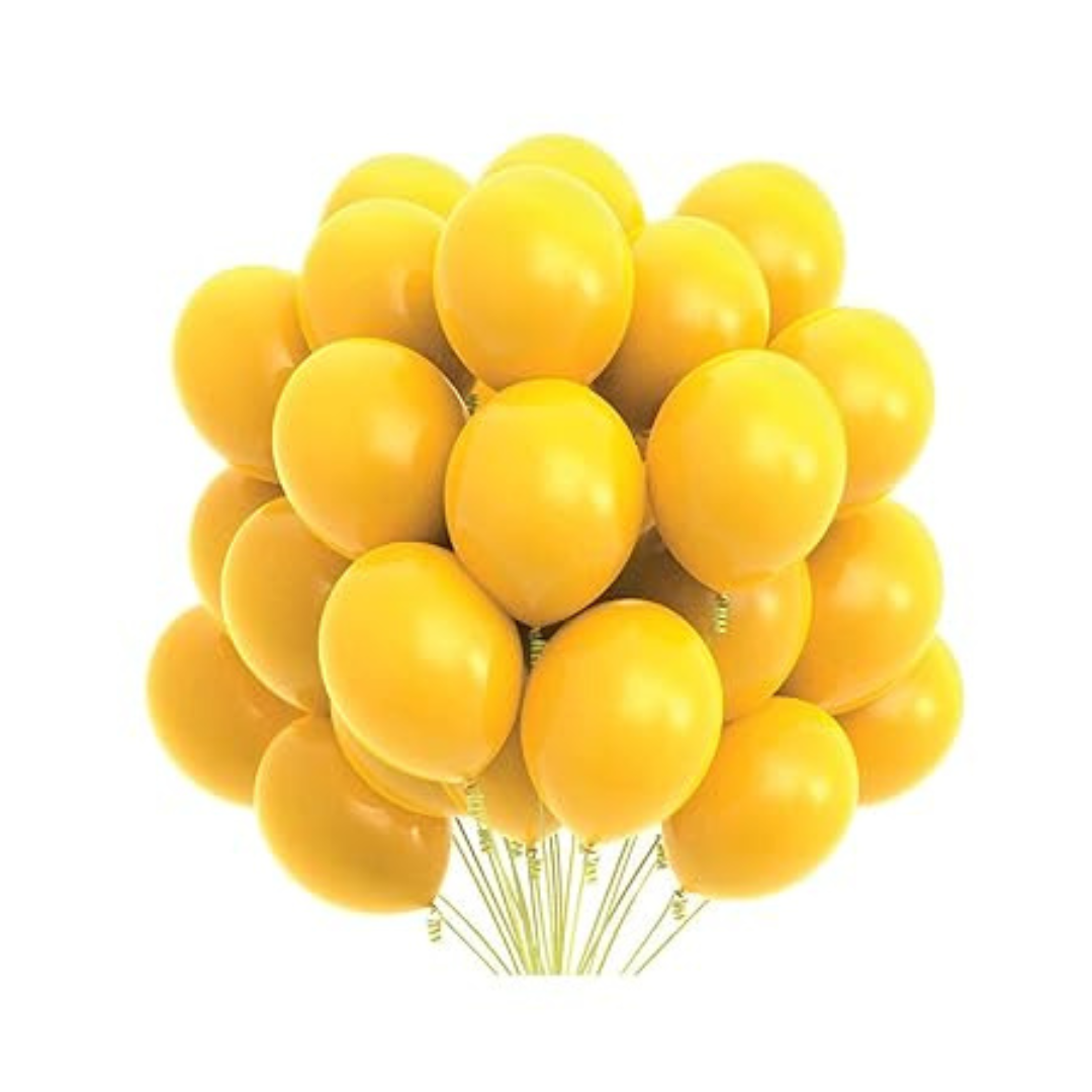 Yellow Latex Balloon - Measures 10 inches - 20PC