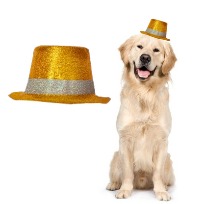 Golden Round Small Glitter Top Hat