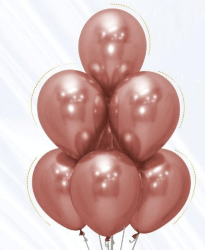 Chrome Rose Gold Balloons 12 inches  - Pack of 50