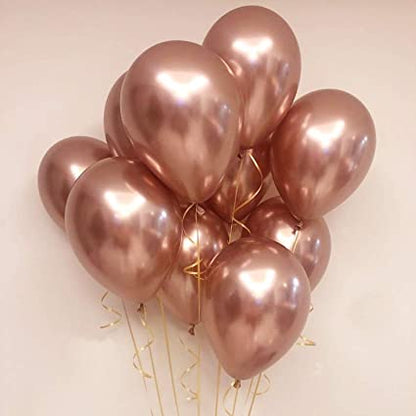 Chrome Rose Gold Balloons 12 inches  - Pack of 50