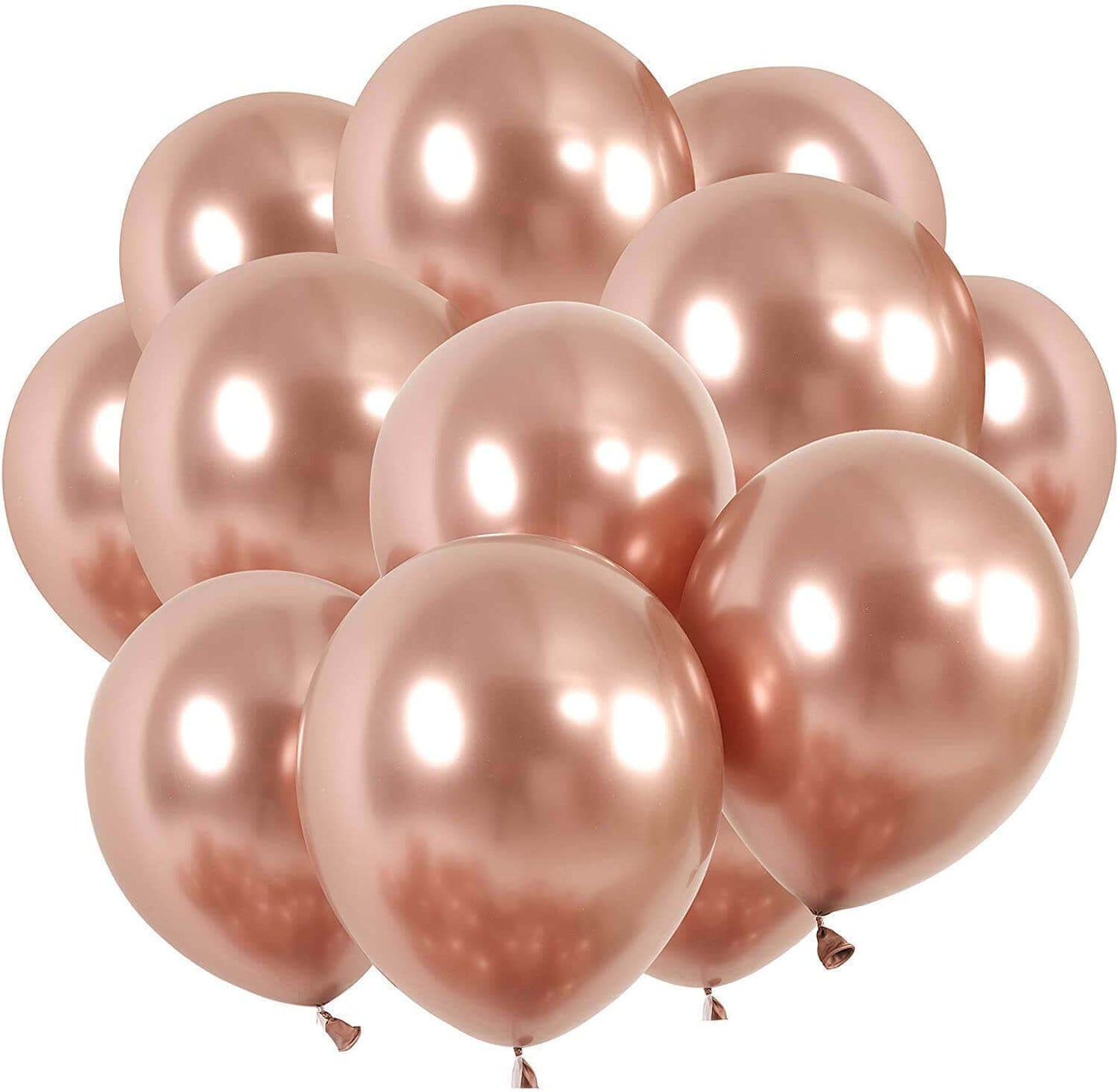 Chrome Rose Gold Balloons 12 inches  - Pack of 50