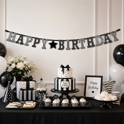 Giant Letrer Banner Black & White - Over 10FT