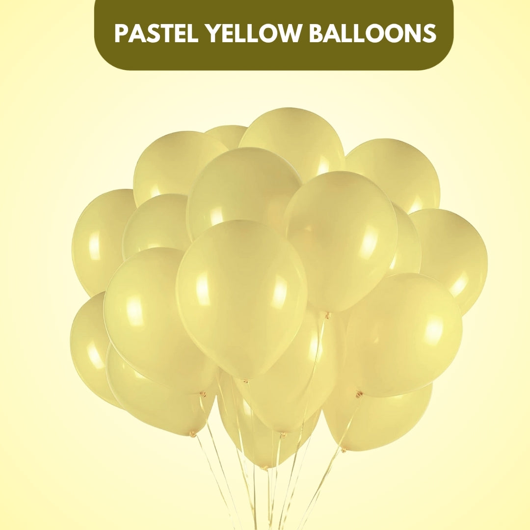 Pastel Macaron Yellow Latex / Rubber Balloon - Helium Quality - 12 inches - 10PC