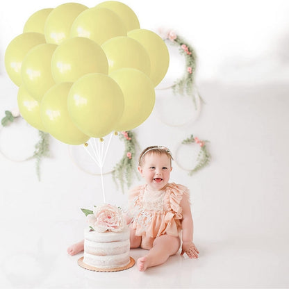 Pastel Macaron Yellow Latex / Rubber Balloon - Helium Quality - 12 inches - 10PC