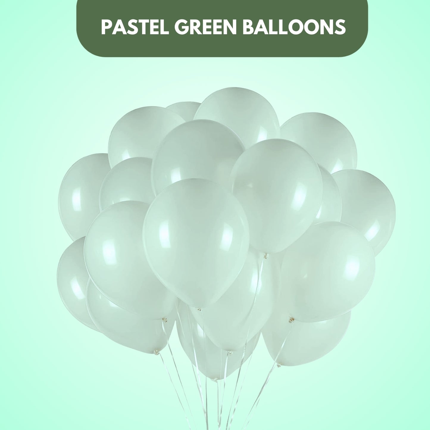 Pastel Macaron Green Latex / Rubber Balloon - Helium Quality - 12 inches - 10PC