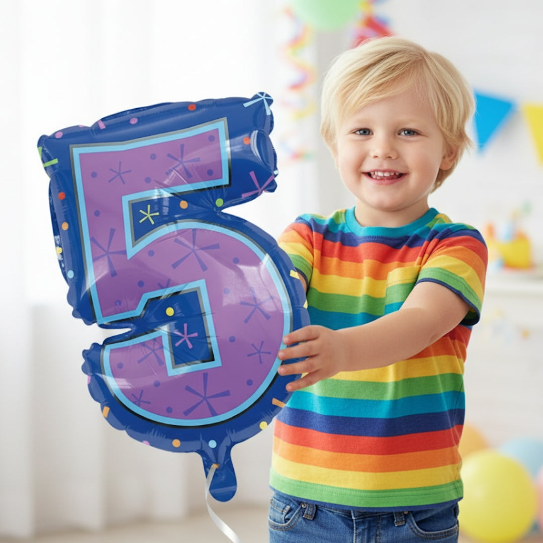Number 5 Foil Balloon - Helium Quality - 18 inches - 1PC