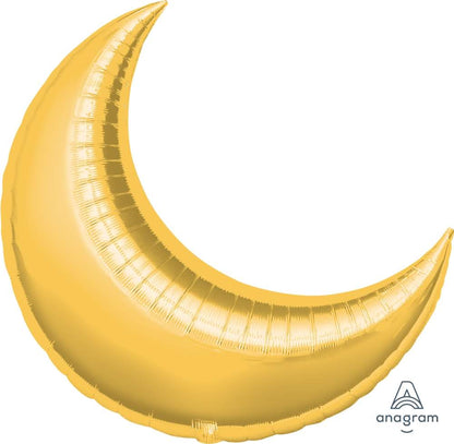 26" Golden Crescent Moon Shape Balloon