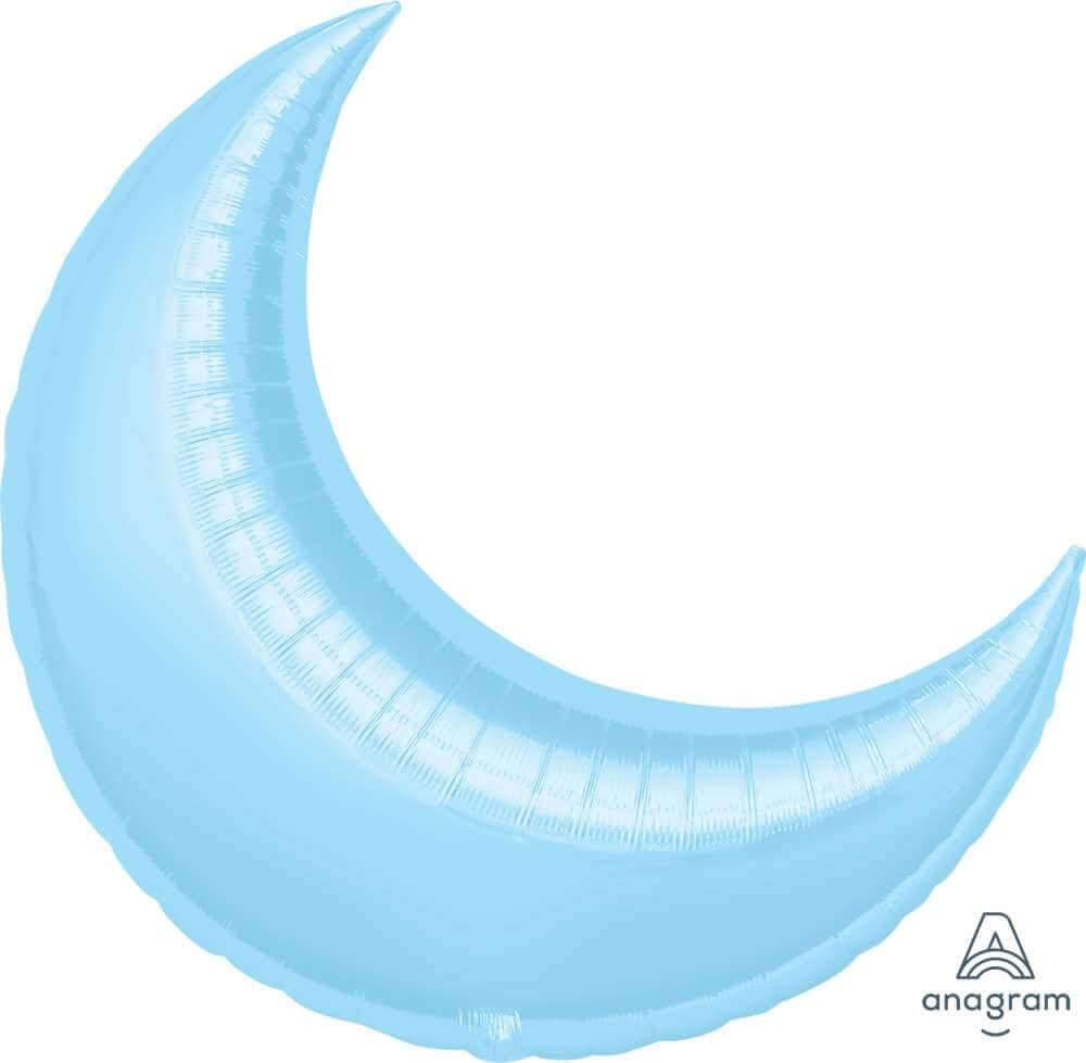 26" Pastel Blue Crescent Moon Shape Balloon