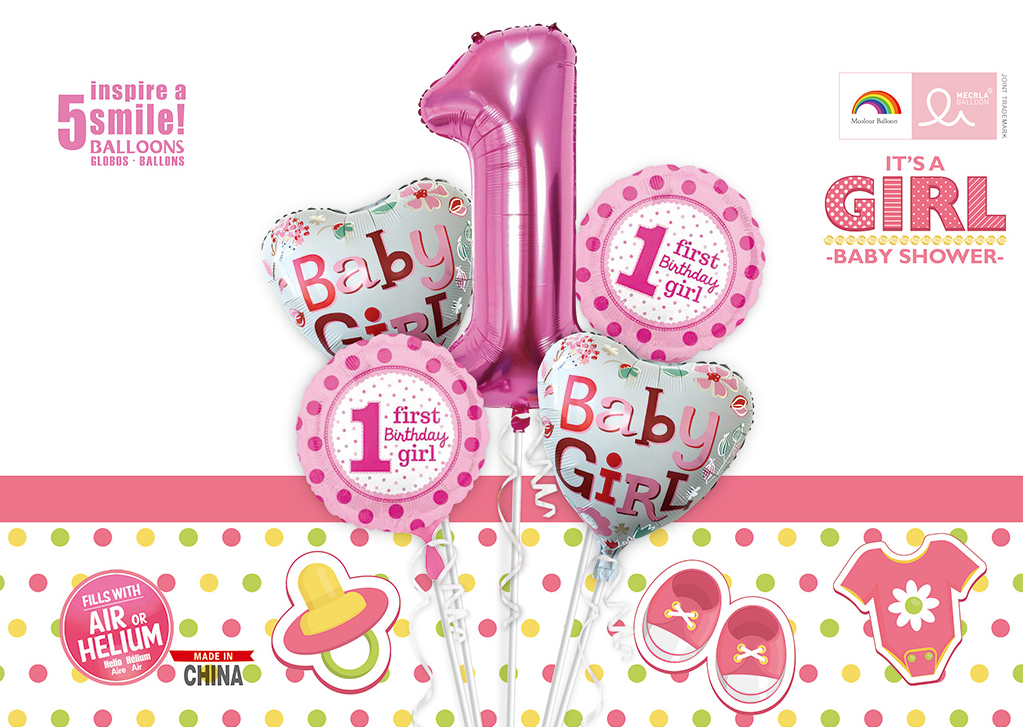 1st Birthay Girl Set Of 5