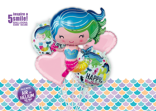 Mermaid Foil balloon Set Of 5