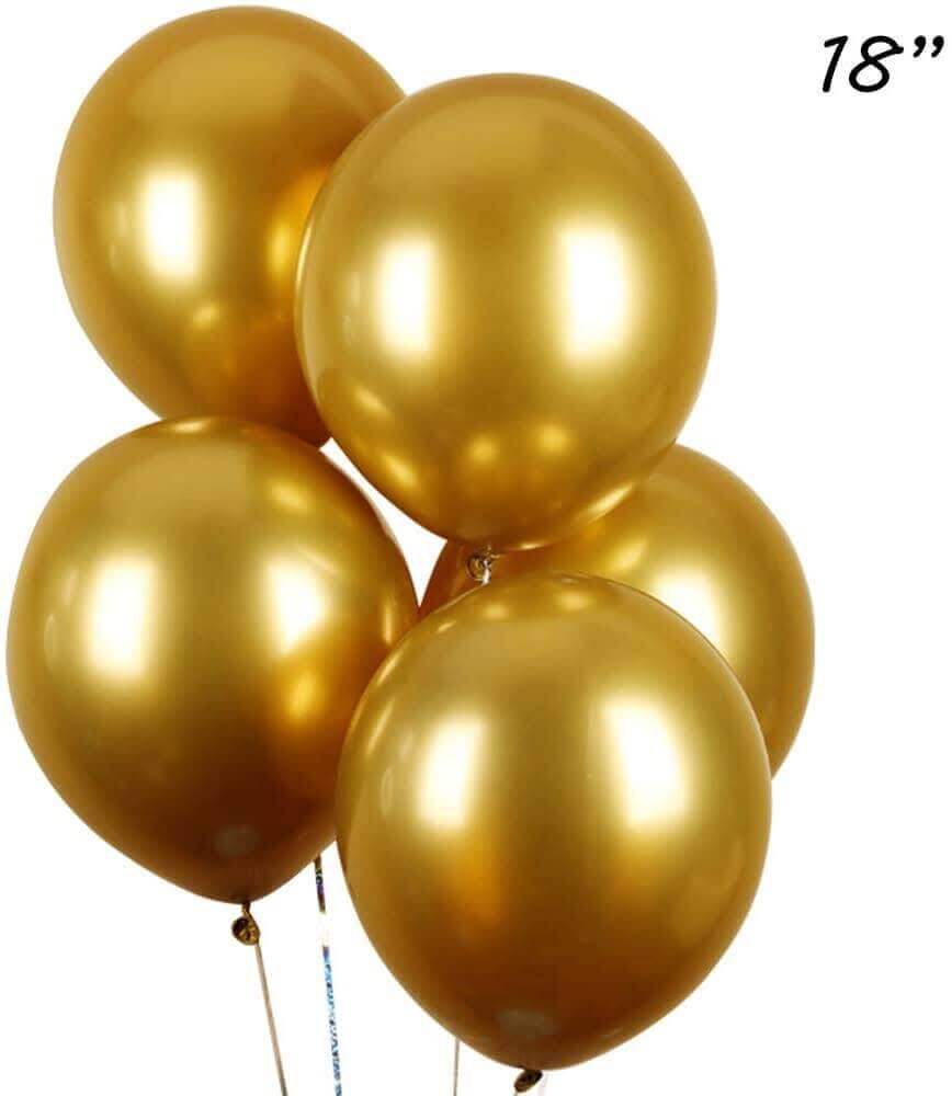 18" Golden Chrome Balloon-Pack of 10