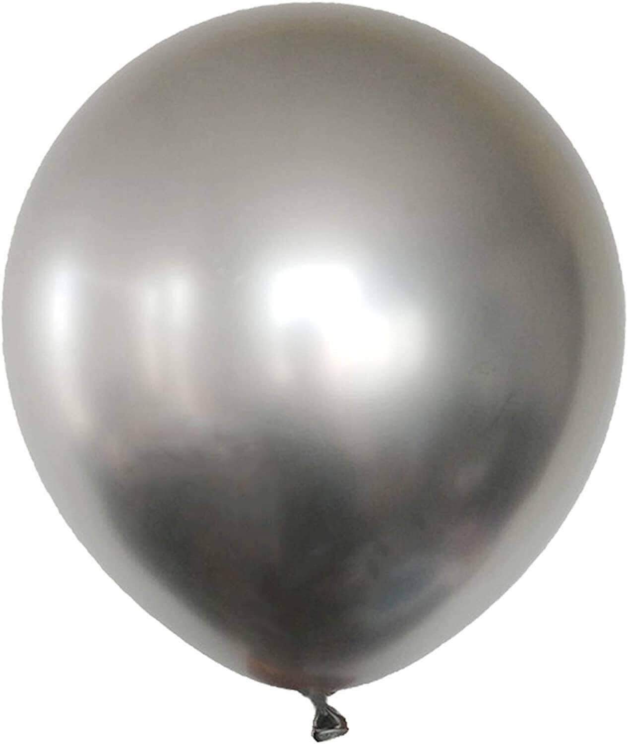 9" Chome Silver Balloons - 20PC