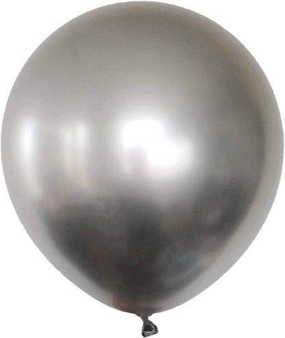 9" Chome Silver Balloons - 20PC