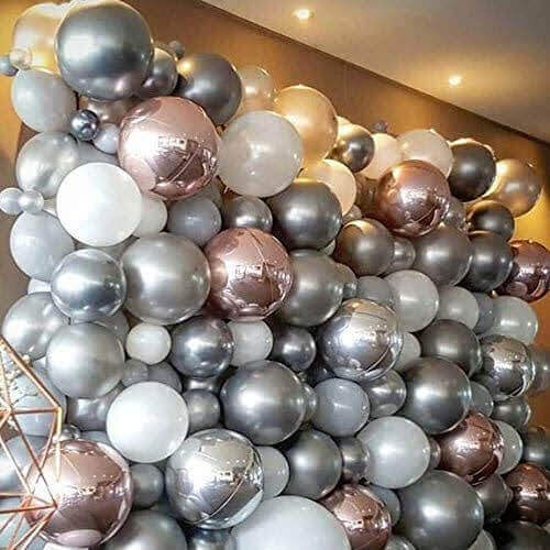 9" Chome Silver Balloons - 20PC