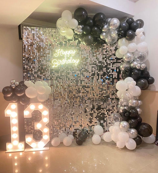 13th Sequin backdrop Birthday Set Up