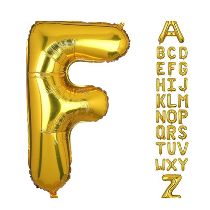 Alphabet F Golden Foil Balloon 40 Inch – Helium & Air Supported Letter Balloon for Birthday, Anniversary & Party Decoration | 1 Pc