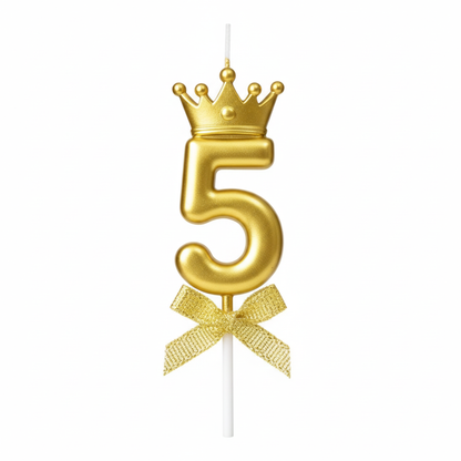 Golden Crown Numerical Candle No. 5