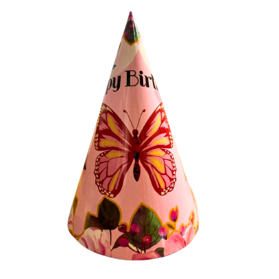 Butterfly Theme Party Hats - 8PC