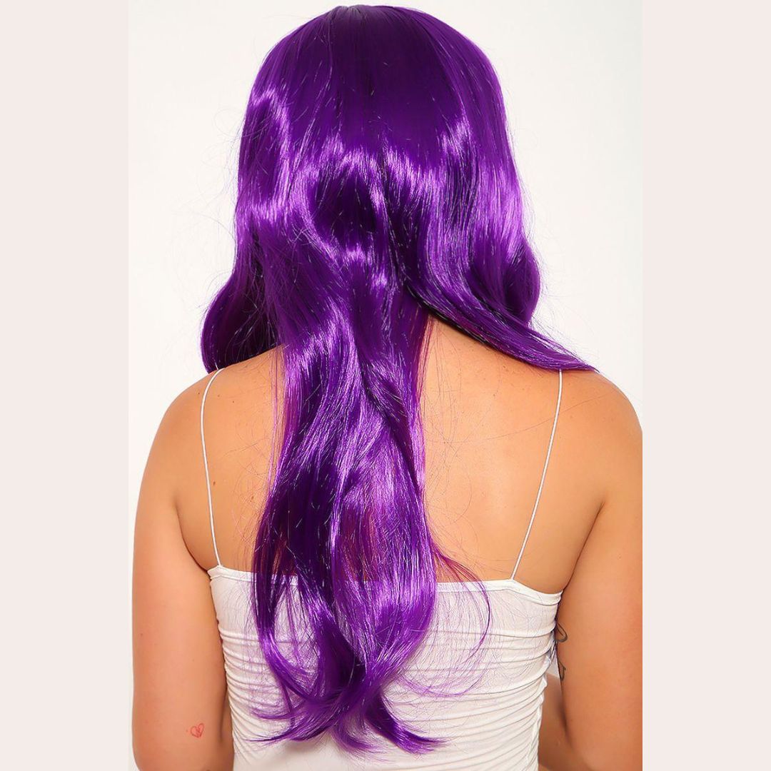 Curly Wigs Long Purple