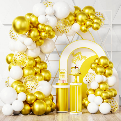 Gold White Balloon Decoration Kit – 67 Pieces