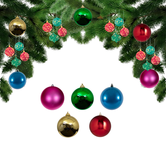 Christmas Colorful Metallic Balls for Xmas Tree Decor - 6PC