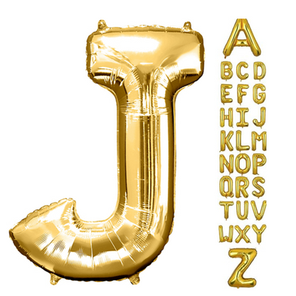 Alphabet J Golden Foil Balloon 40 Inch – Helium & Air Supported Letter Balloon for Birthday, Anniversary & Party Decoration | 1 Pc