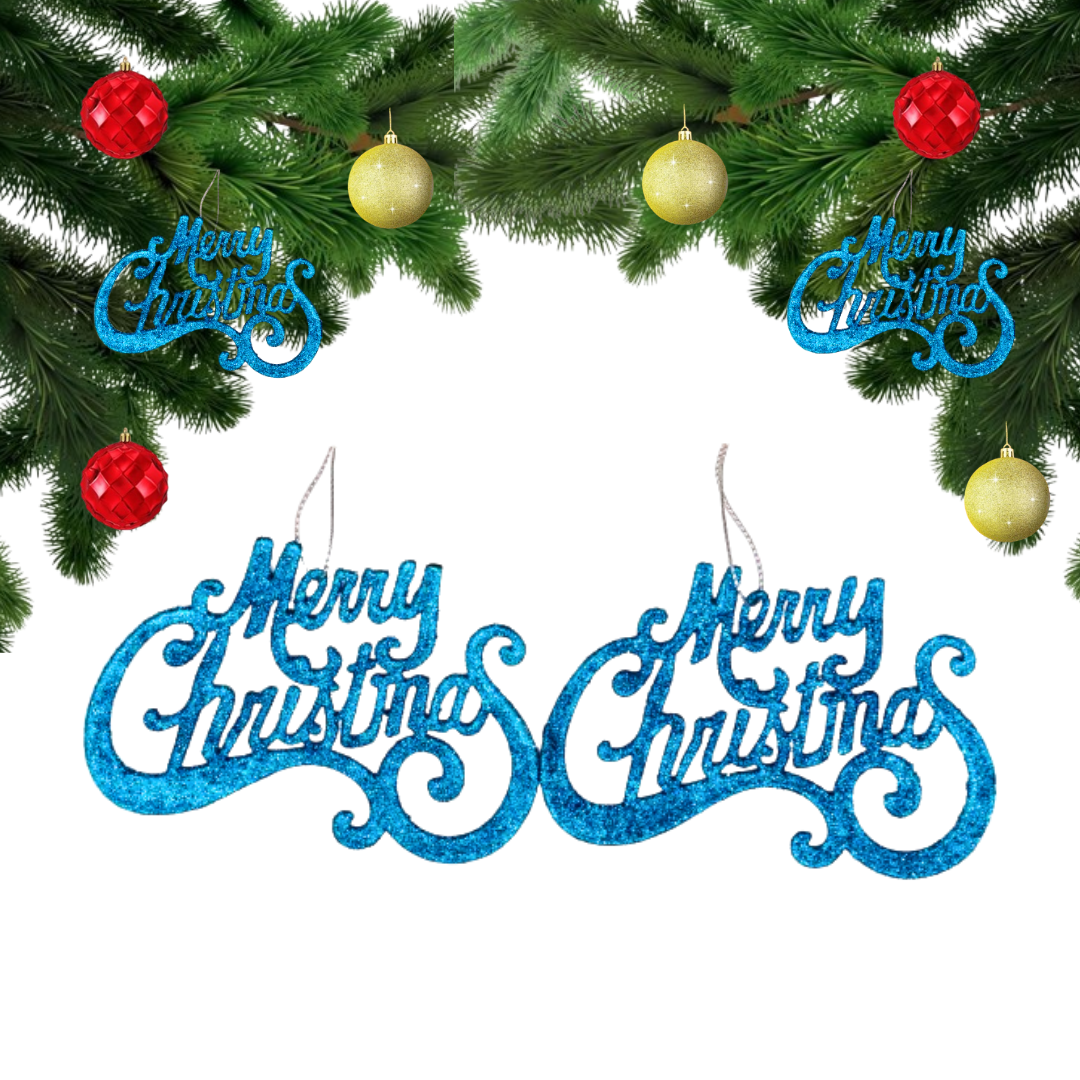 CTO Merry Christmas Hangings Blue - 2PC