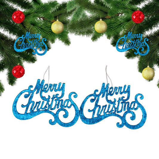 CTO Merry Christmas Hangings Blue - 2PC