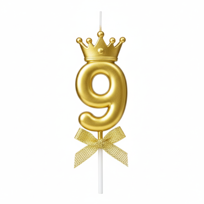 Golden Crown Numerical Candle No. 9