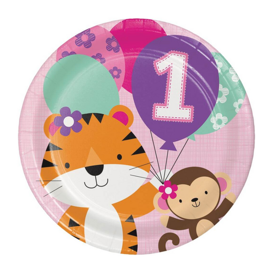 Happy 1st Birthday Party Paper Plates - 9 inches - 8PC