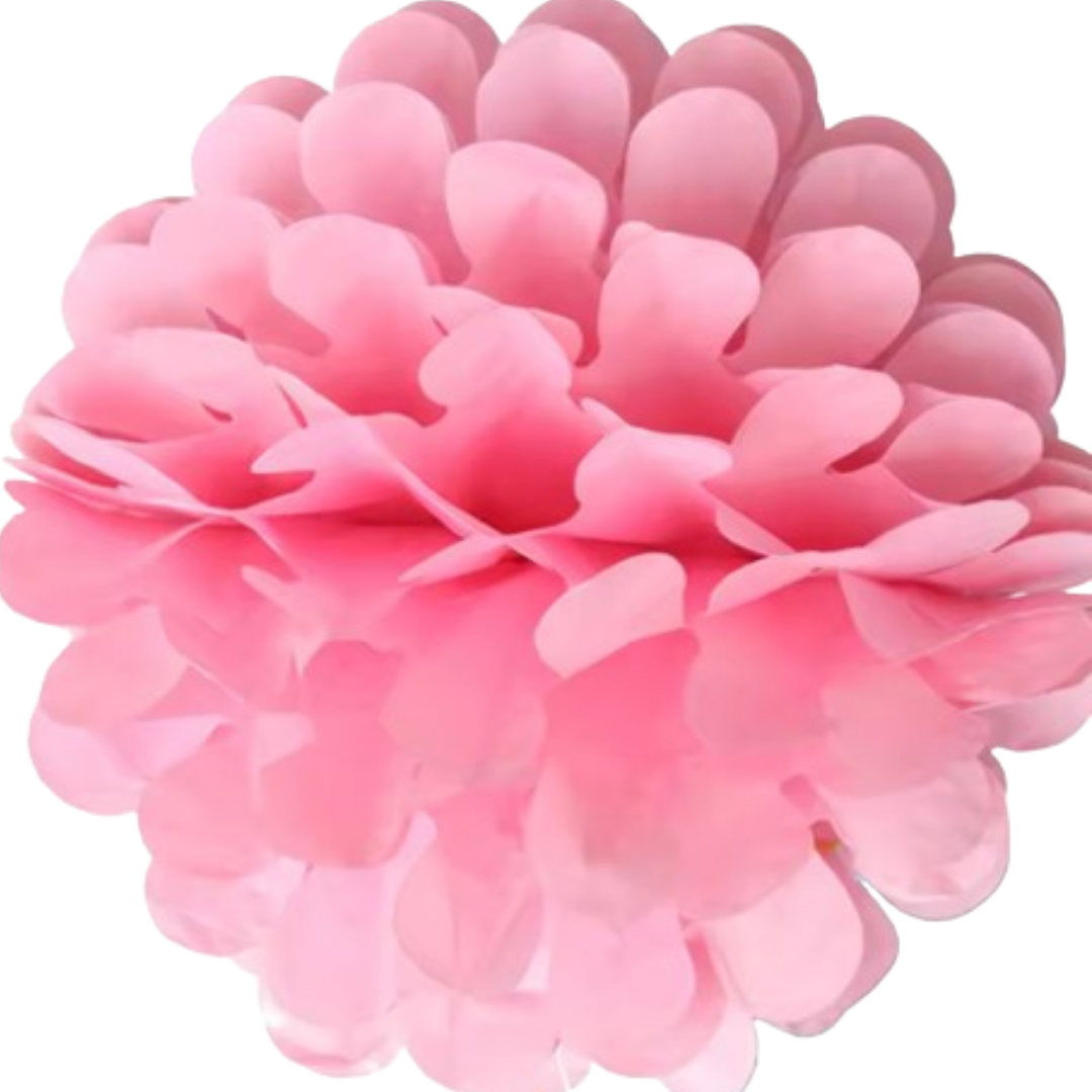 Paper Pom Pom Hangings for Decoration-10 inch 5 pieces Ceiling Decoration Items, Pom Poms, Fluffy Decoration- Light Pink