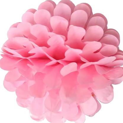 Paper Pom Pom Hangings for Decoration-10 inch 5 pieces Ceiling Decoration Items, Pom Poms, Fluffy Decoration- Light Pink